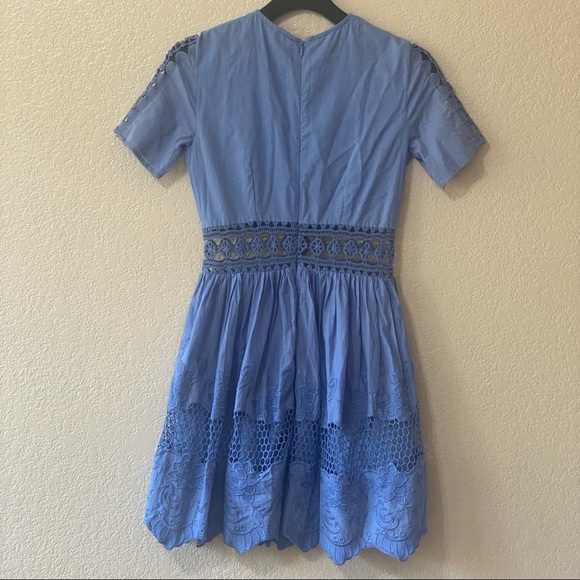 Asos Periwinkle Crochet‎ Lace Mini Dress - Picture 2 of 13